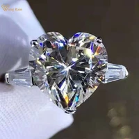 wong rain 100 925 sterling silver 5 ct love heart d created moissanite gemstone engagement customized ring fine jewelry gifts