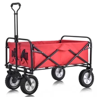 eu warehouse outdoor shopping cart fabric bag foldable trolley with wide brake wheel