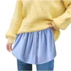 Юбка-обманка с высокой талией, регулируемый многослойный верх, набор для подметания, юбка до середины икры, женская повседневная модель, размера плюс