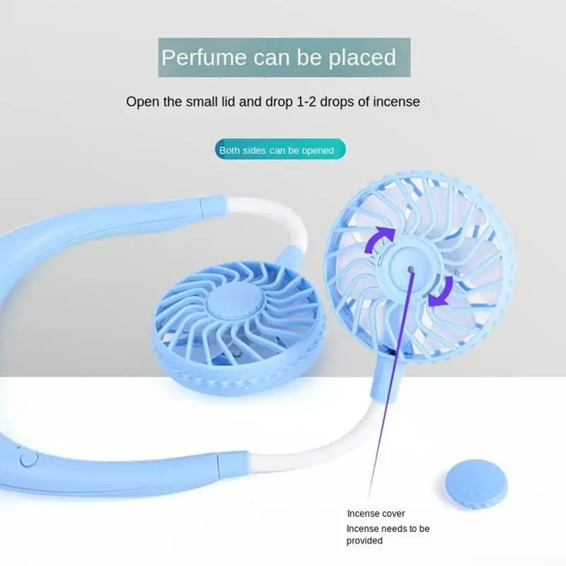 USB Перезаряжаемый мини спортивный вентилятор с шейным ремешком Настольный