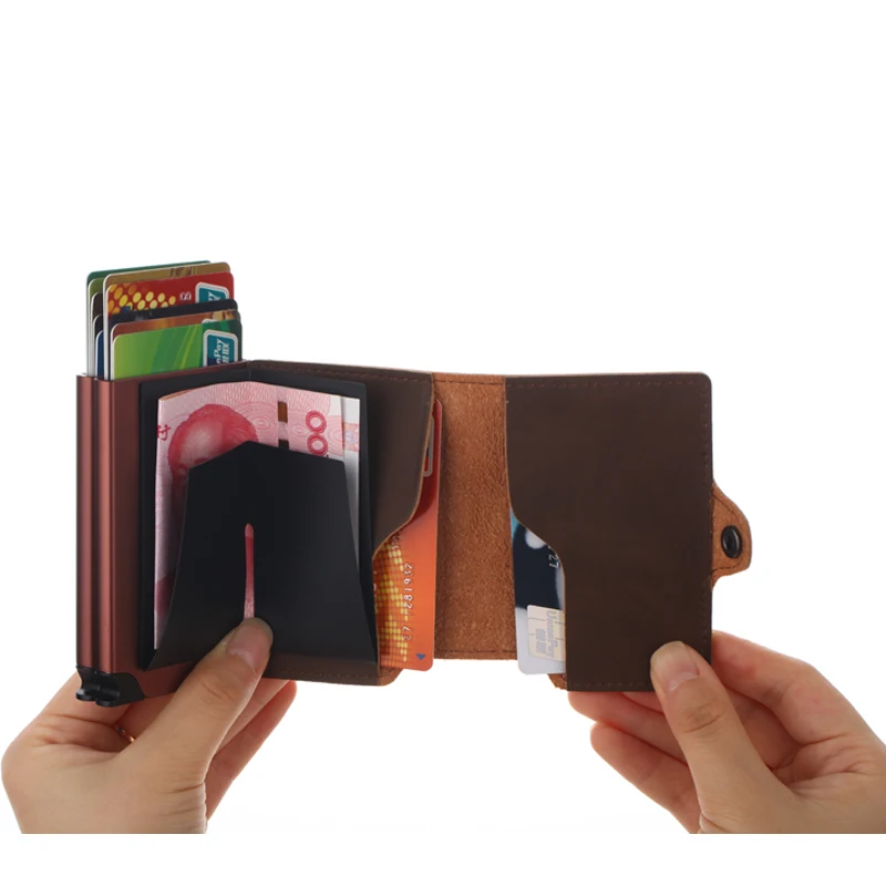 Чехол для ключей двойной ручной Pop Up Бизнес держатель Карт Rfid минималистичный
