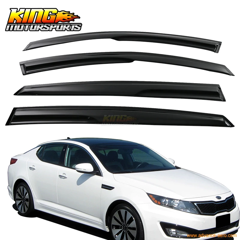 Fit For 2010-2015 Kia Optima 2nd Gen Smoked Aero JDM Deflectors Stick On Window Visors USA Domestic Free Shipping | Автомобили и