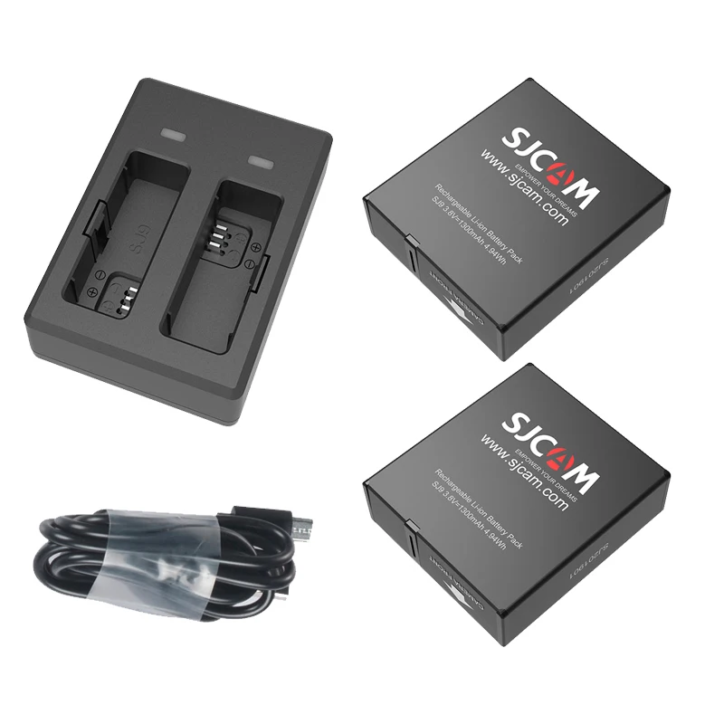 SJCAM SJ9 серии Аксессуары двойное зарядное устройство 1300mAh литий-ионная батарея водонепроницаемый чехол Коробка для SJ9 Strike/sj9 Max 4K экшн-камеры