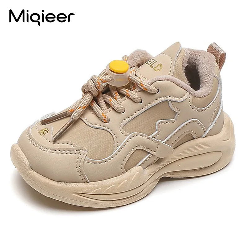 Kids Sneakers Baby Boys Girls Casual Shoes Non Slip Warm Short Plush Soft Sole Outdoor Walking Running Sports Shoes Size 21-30