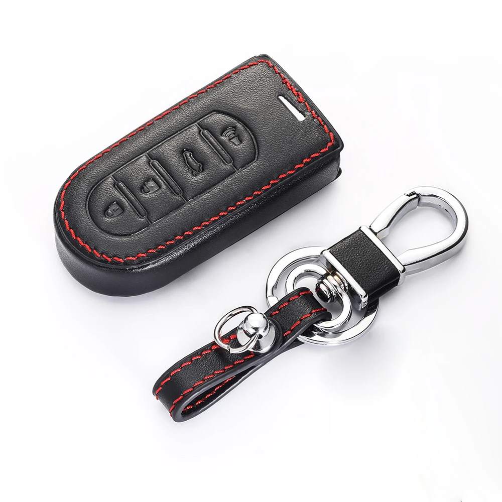 Кожаный чехол верхнего слоя, чехол для автомобильного ключа для Toyota Tank Passo Roomie, чехол для ключей для Daihatsu Canvas Knives Move, брелок для ключей