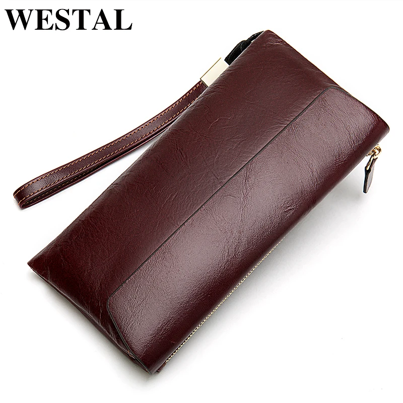 Женский кошелек WESTAL из натуральной кожи модный простой Дамский бумажник