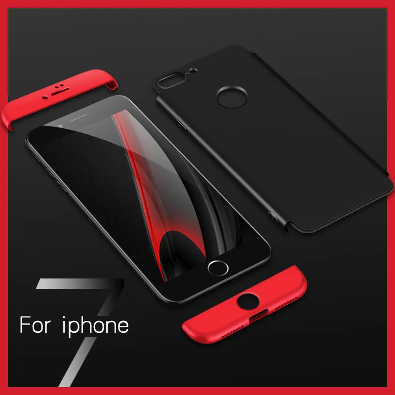 360 Защитный Передний + задний стекло чехол iphone 7 7plus жесткий армированный plus case phone