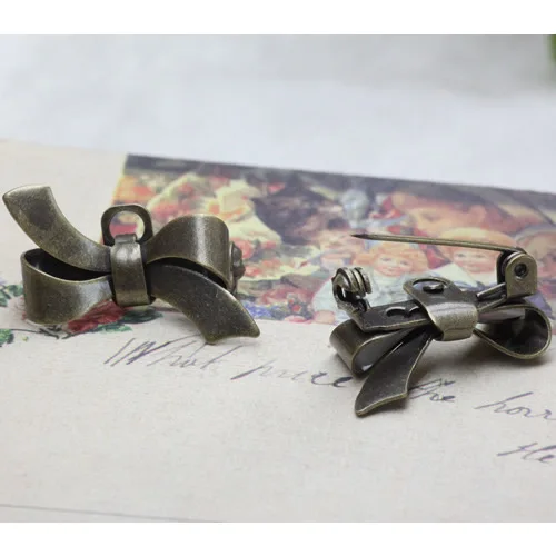 

10pcs Antique Bronze 17x28mm Butterfly Knot Brooch Vintage Bow Knot Pin for DIY Brooch Jewelry