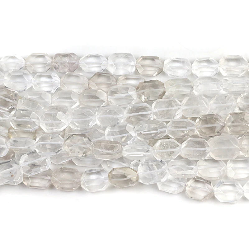 

Wholesale Natural White Crystal Stone Beads Section Hexagon Shape Loose Beads for Jewelry Making DIY Bracelet 15x20mm