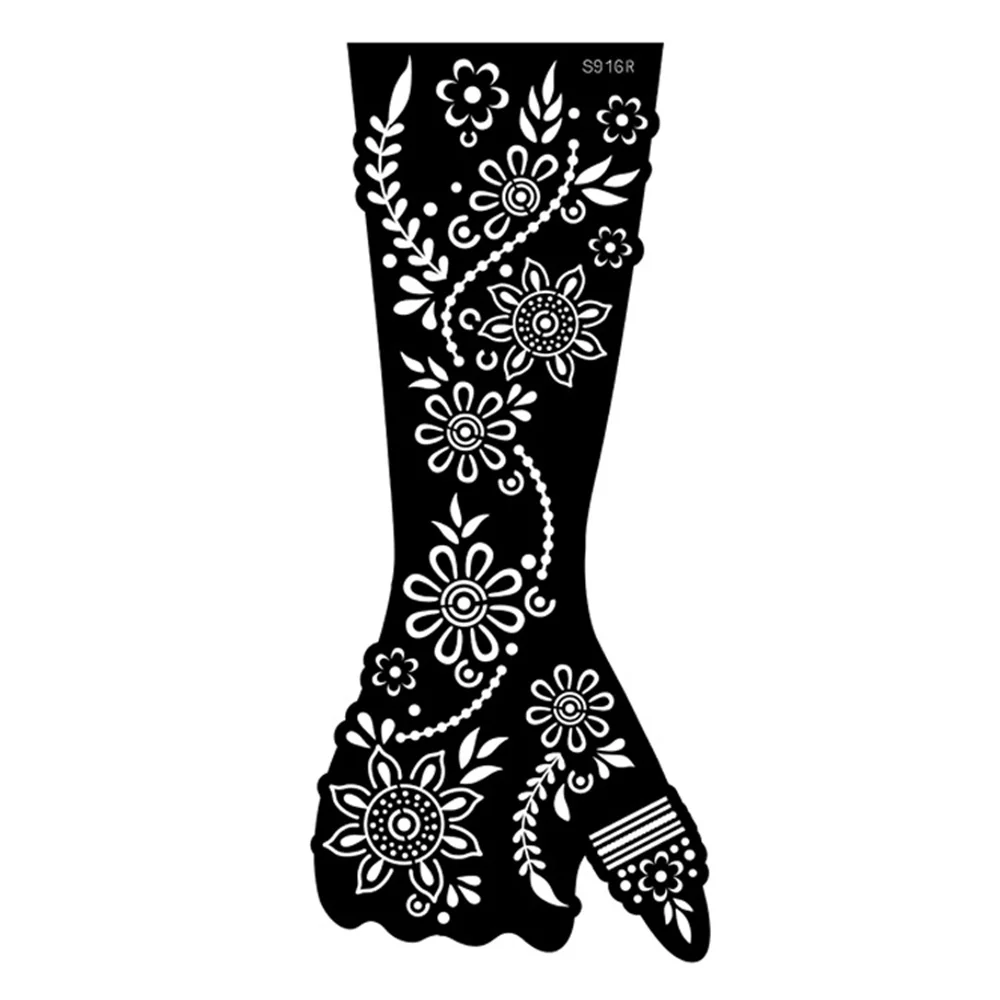 Indian Henna Rose Lace Flower Tattoo Stencil Women Diy Body Legs Arm Art Airbrush Painting Mandala Henna Tattoo Stencil Template