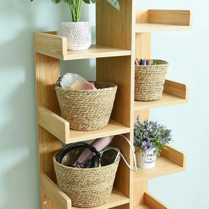 

3PCS Flower Pot Basket Hand-Made Straw Storage Basket Durable Breathable Woven Basket for Bedroom Bathroom Office