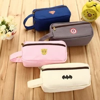 free shipping fashion brief super large capacity canvas pencil case pen bag stationery bags