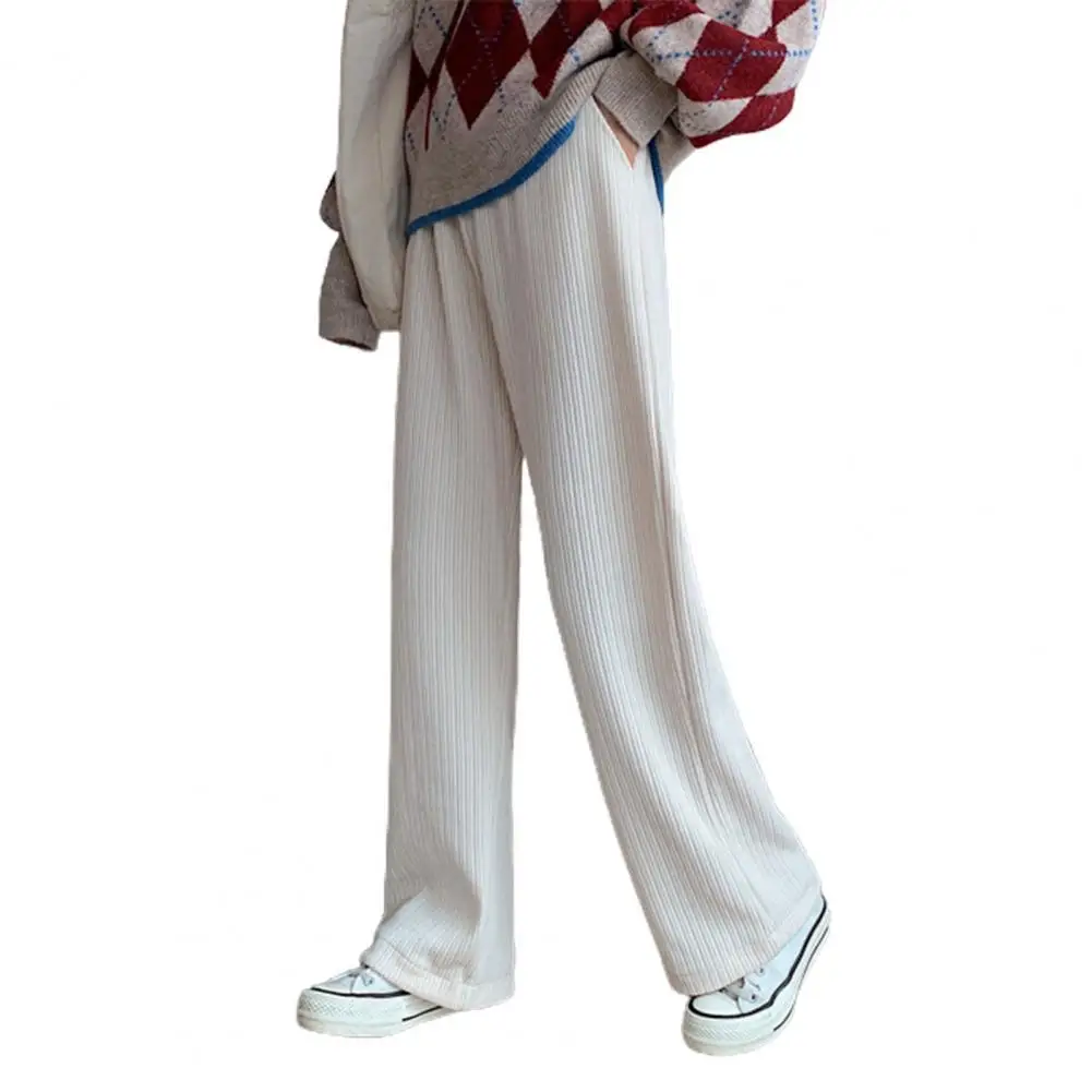 

Брюки женские утепленные с завышенной талией, свободные однотонные прямые штаны, элегантные брюки для женщин, Осень-зима 2021