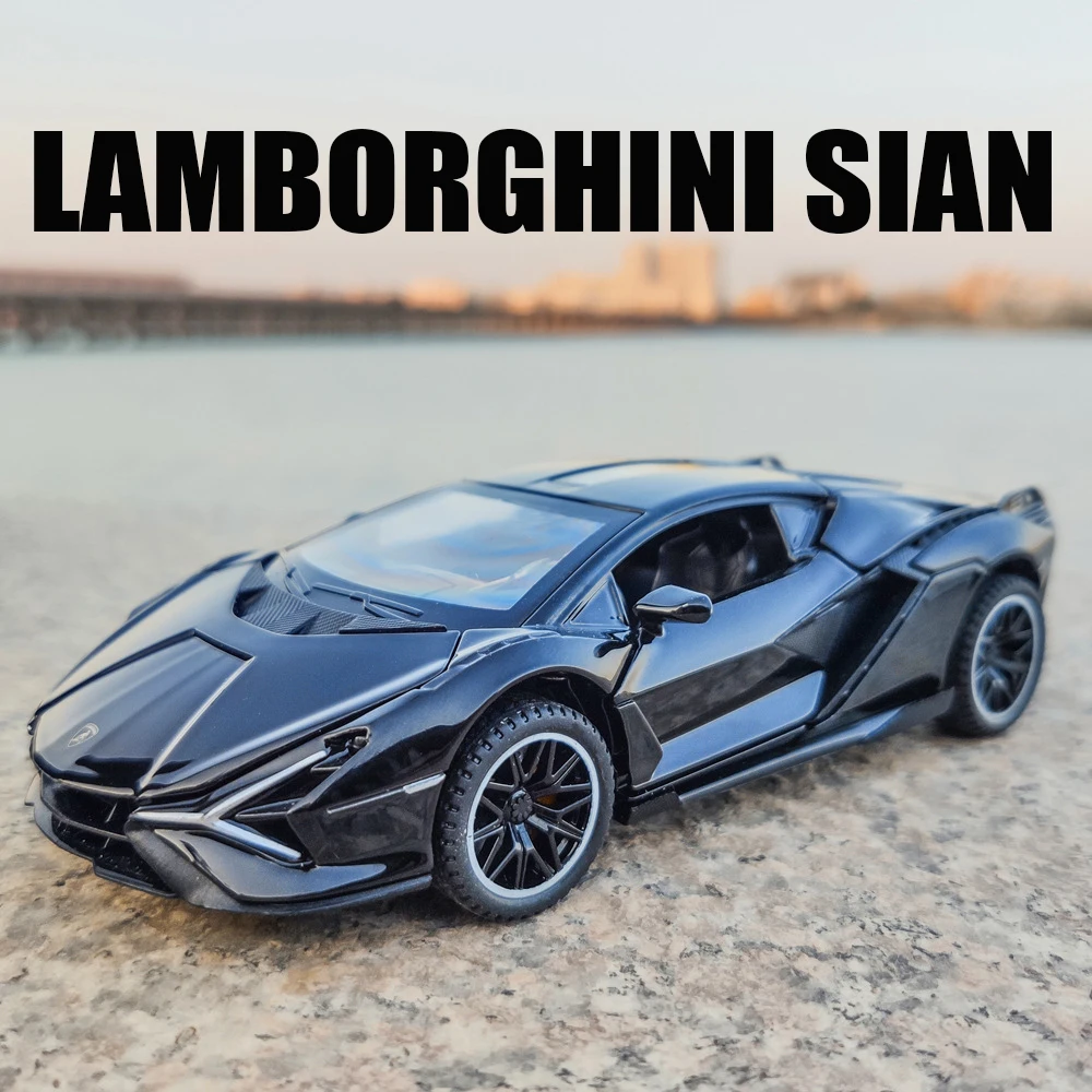 

1:32 Alloy Lamborghinis SIAN Sport Car Model Diecast Sound Super Racing Collection Toy Pull Back Christmas for Children Gift