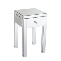 Modern and Contemporary Small 1 Drawer Mirrored Nightstand Bedside Table Side Table 38 x 38 x 64cm