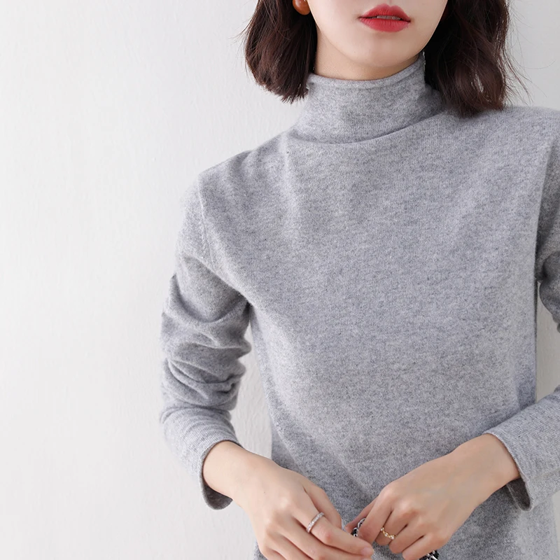 

Hot Sale Soft Sweaters Women 100% Wool Knit Jumpers ladies 2020 Winter turtleneck sweater Pullovers Standard Cloth
