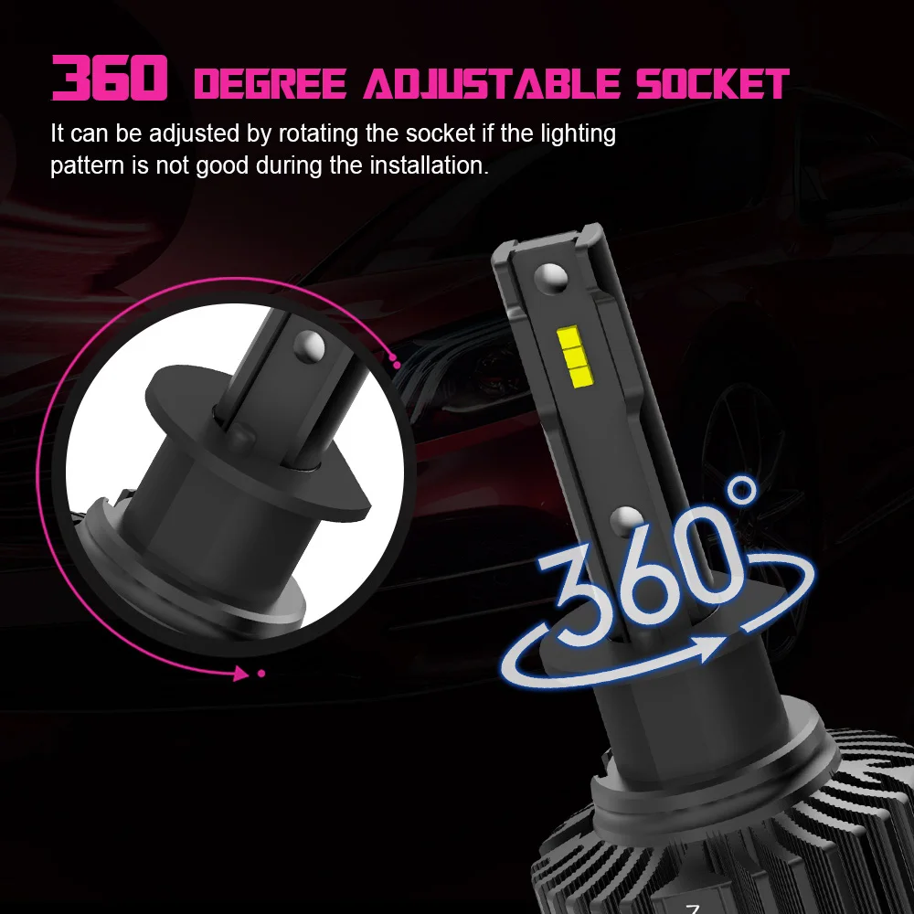 Novsight h7 светодиодная лампа mini h1 h11 h8 h4 светодиодные лампы для фар 6500k 10000lm супер