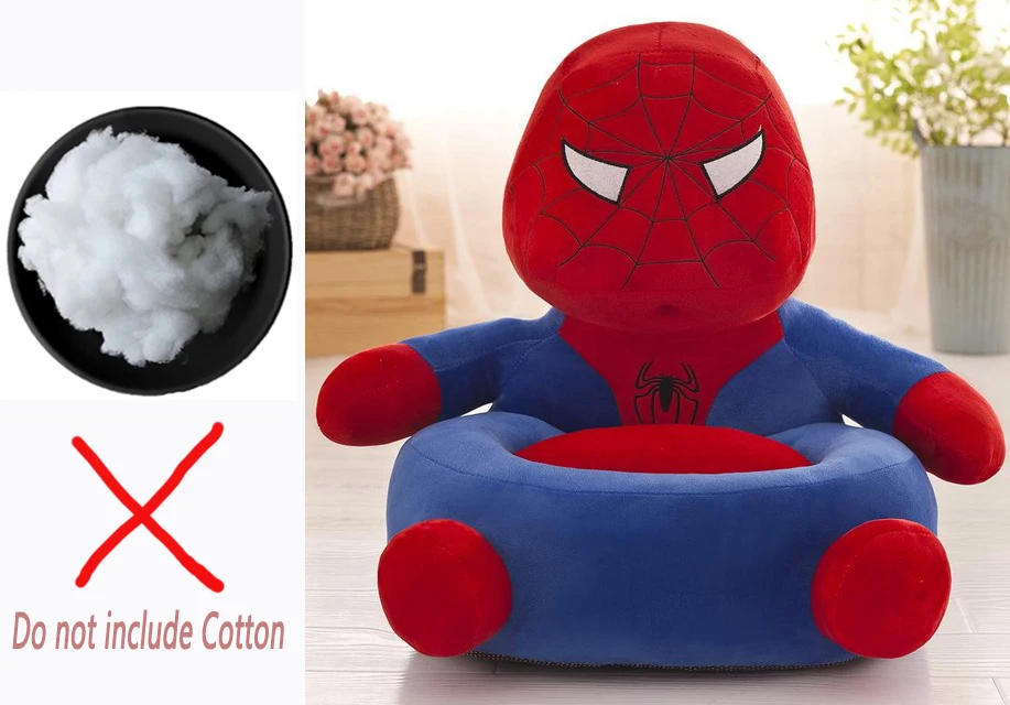 B without Cotton Диван или диван) Детские Плюшевые опорные сидения диван мультфильм Мстители Человек-паук Капитан Америка стул детские сидения игрушка - Цвет: B without Cotton