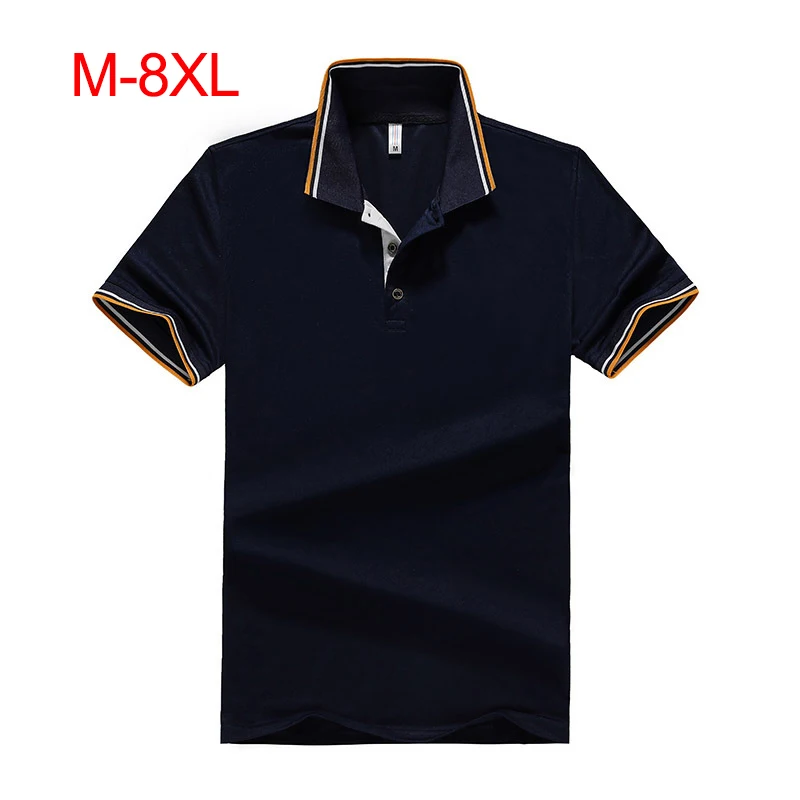 Плюс размер 8XL 7XL летняя хлопковая рубашка поло мужская новая Повседневная