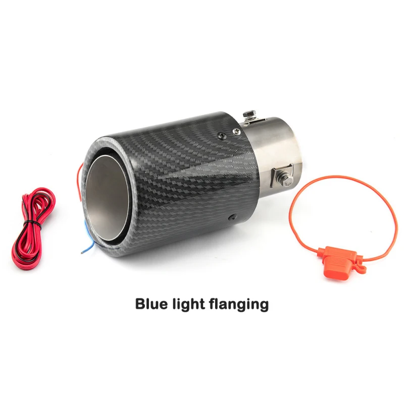 

Автомобильный глушитель выхлопной трубы наконечник со светодиодный светильник Кой из углеродного волокна светящийся глушитель для выхлоп...