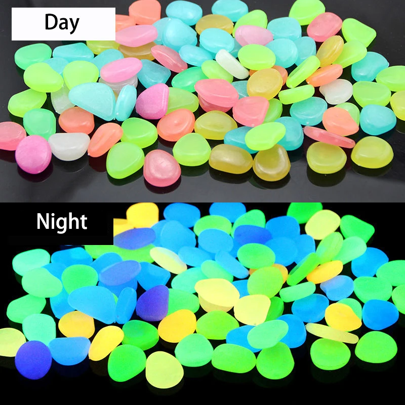

10pcs Luminous Pebbles Stones Garden Decor Luminous Stones In The Dark Pebbles Stones Fish Tank Pebble landscape Decoration