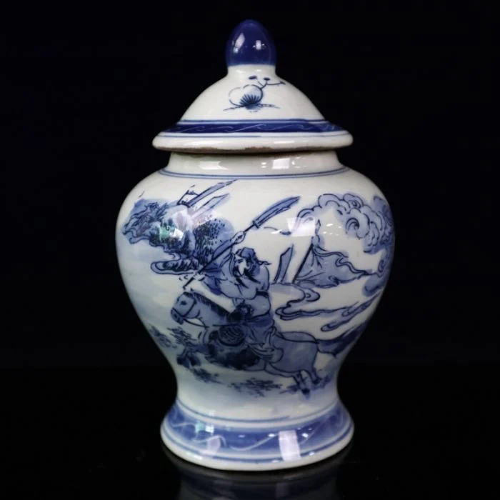 

YIZHU CULTUER ART Antique Collection China Porcelain Qing Qianlong Knight Pot Jar Vase Decoration