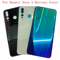 housing case back glass battery cover rear door panel for huawei nova 4 vce l22 back glass cover with camera lens replacement