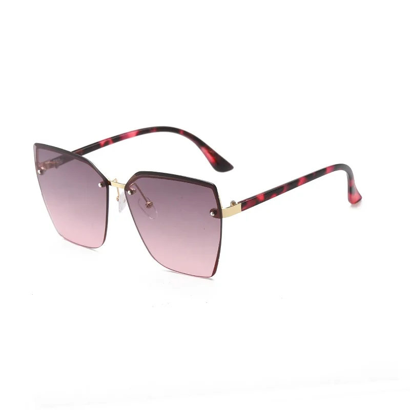 

Rimless Sunglasses Women Fashion Cut Side Sun Glasses Vintage Gradient Color Lens Eyewear Oversize Shades UV400 Oculos De Sol