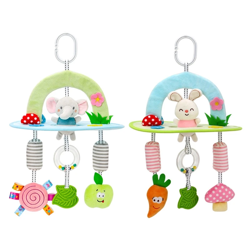 

2021 New Baby Crib Musical Mobile Rattles Rotating Bed Bell Plush Pendant Soothing Toys
