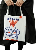 original design women fashion fun hand painted canvas shoulder handbag shopping bags