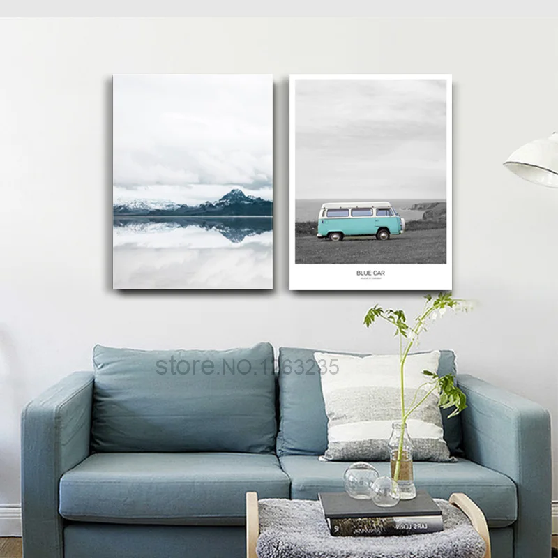 Пейзаж плакаты и принты горный холст печать пейзаж автобус настенная живопись