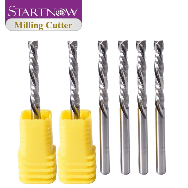 Startnow 5PCS UP &amp DOWN Cut Milling Cutter Two Flute Spiral Bit Tungsten Steel Solid Carbide End Mill CNC Router Engraving Bits |