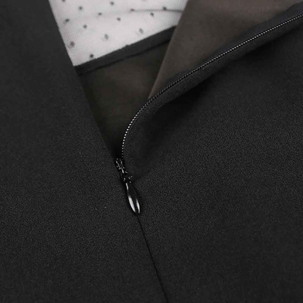 

Fashion Sexy Perspective Net Yarn Splicing Oversize African 2021 Summer New High Waist Solid Color Women's Dress Round Neck