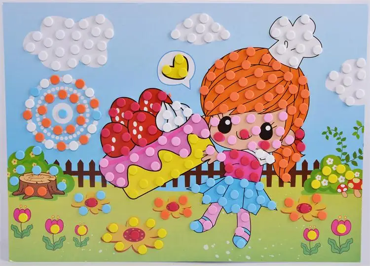 3D Детские наклейки-мозаики из ЭВА в горошек Пазл сделай сам пены наклейки ручной