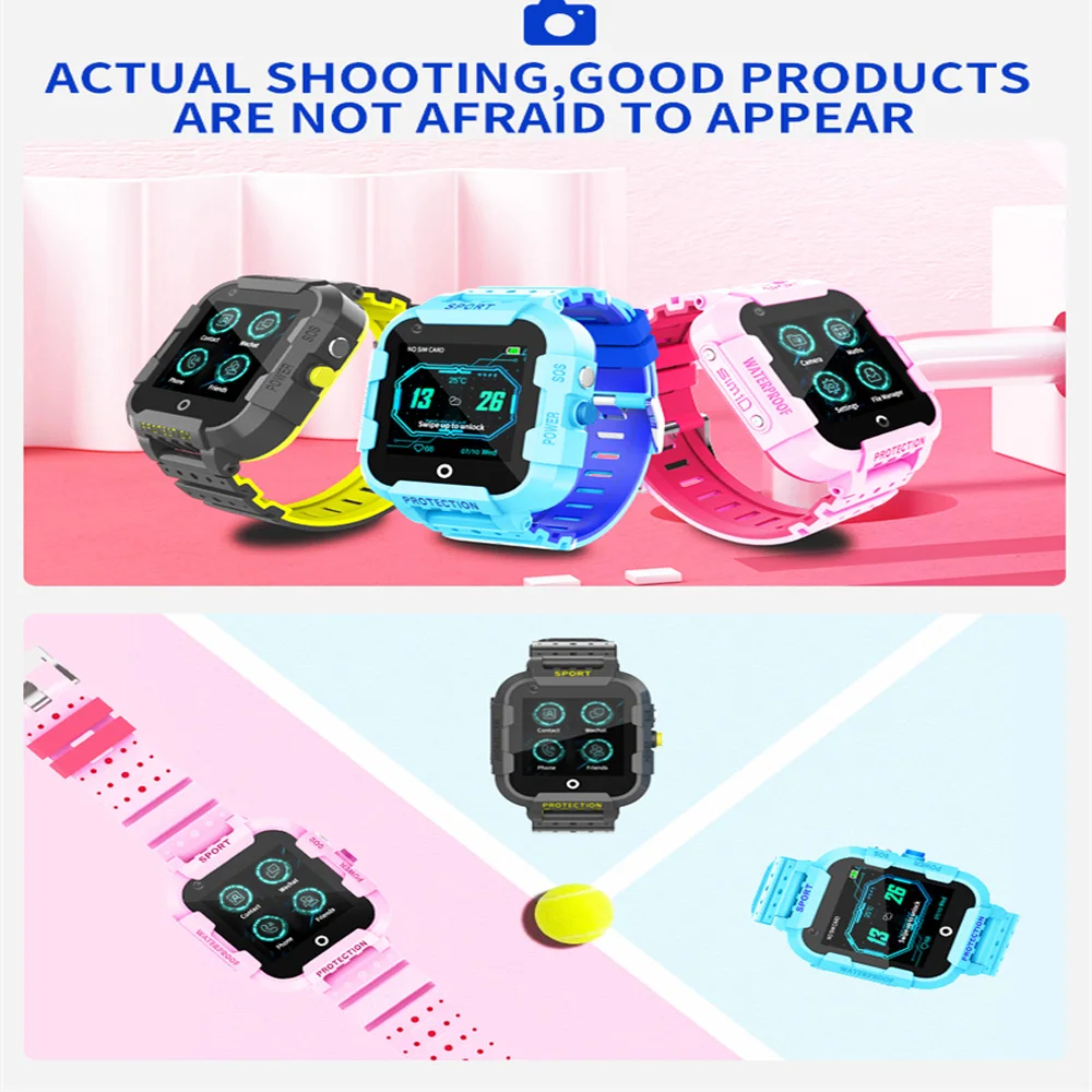 4g kids Smart Watch GPS Tracker IP67 Waterproof Video Call Camera LBS WIFI Location Smartwatch Kids Gift Clock | Электроника
