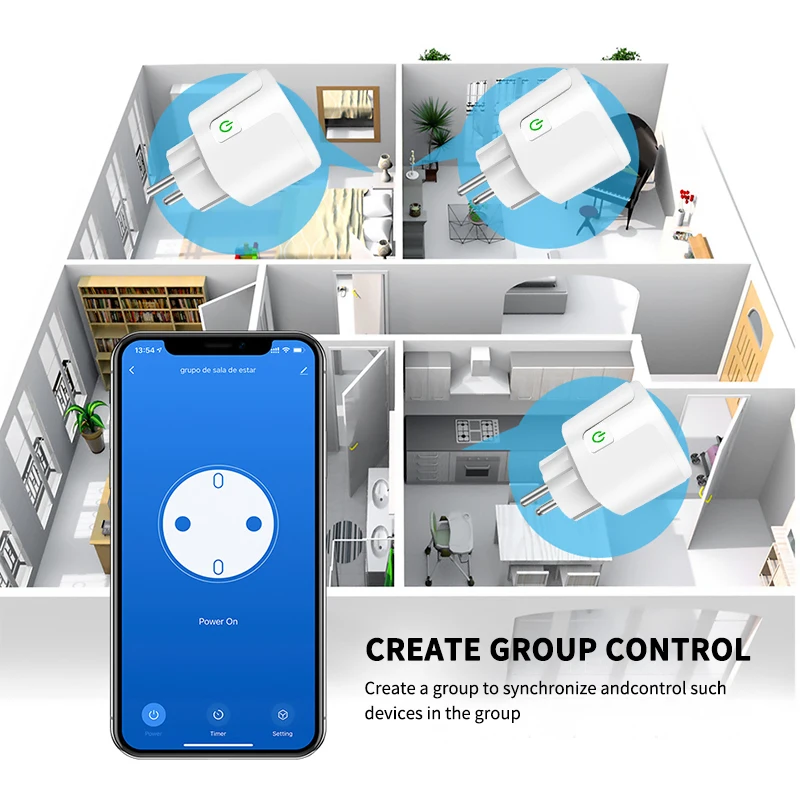 Aubess 20A EU Plug WIFI Bluetooth Wireless Remote Smart Timer Socket Home Voice Control Work With Alexa | Электроника