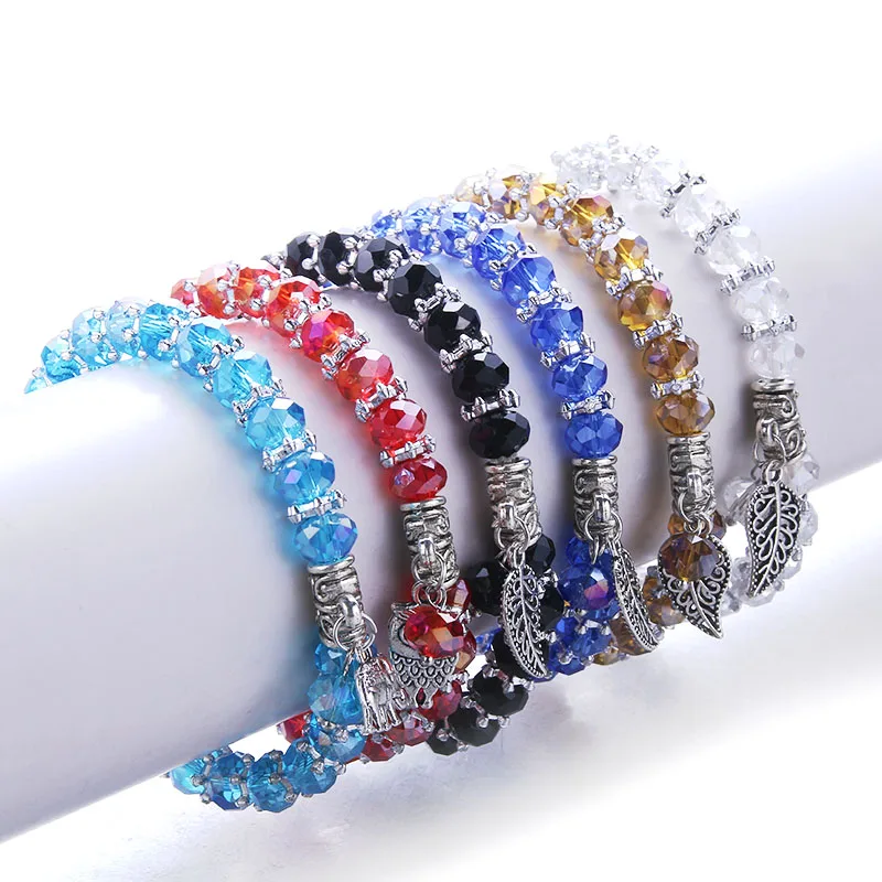 Модный 6 цветов браслет с кристаллами и бусинами в стиле бохо прозрачные