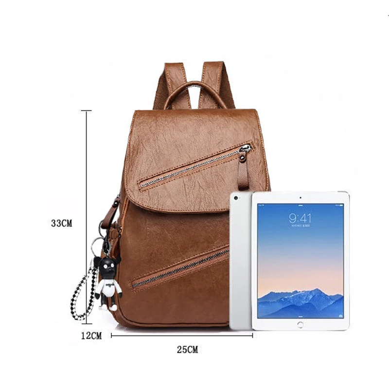 Женский рюкзак из мягкой искусственной кожи с кисточками винтажный