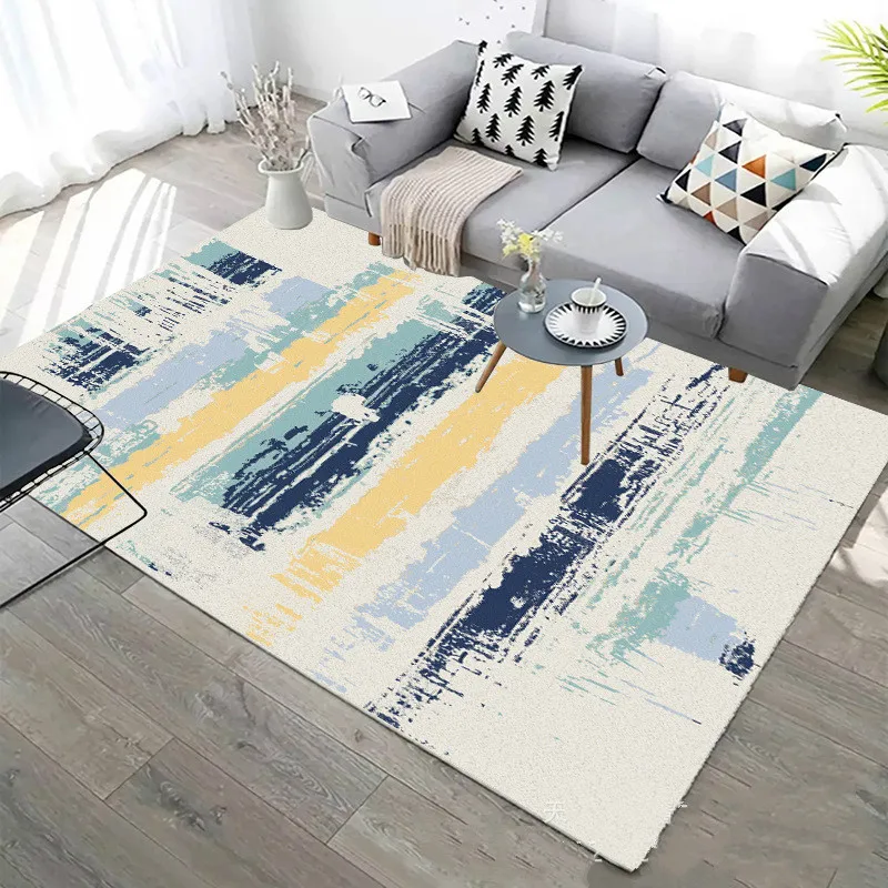 

Living Room Nordic Minimalist Striped Carpet Home Living Room Rugs Children Crawl Nordic Carpets Illusion Rug Door Mat Floor