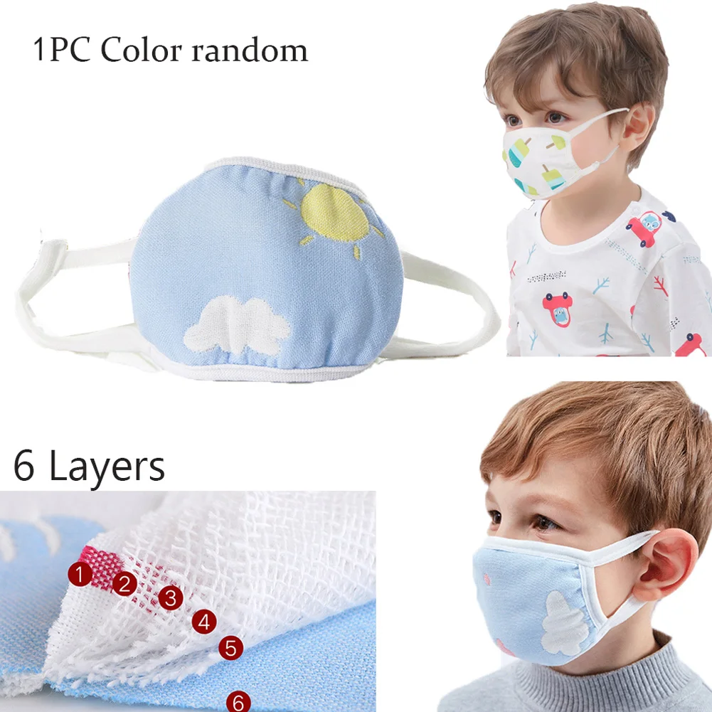Многоразовая детская хлопковая Тканевая маска PM2.5 пылезащитный газовый клапан с