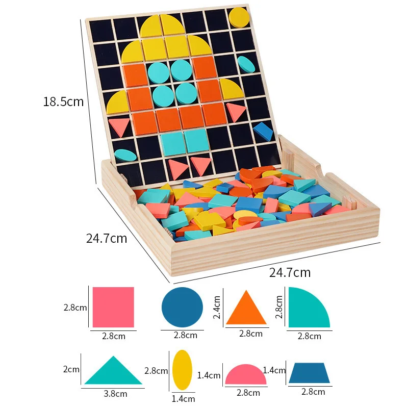 

Magnetic Tangram Puzzle Jigsaw wooden Educational Toy Intelligent Puzzles Drawing Board Kids Toys For Children Birthday Gifts