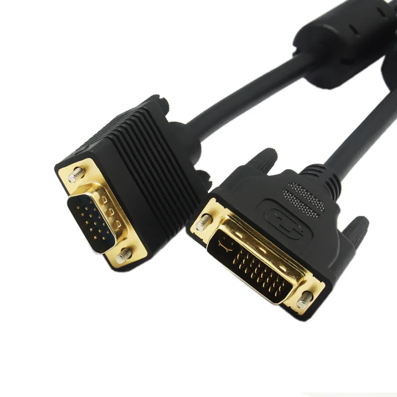 DVI 24 + 5 В VGA кабель адаптер штекер в Мужской конвертер Цифровой видеокабель ПК