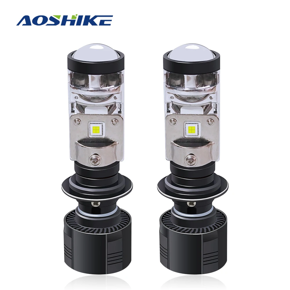 AOSHIKE 2 шт. Мини светодиодный объектив для проектора 5500K Автомобильный налобный