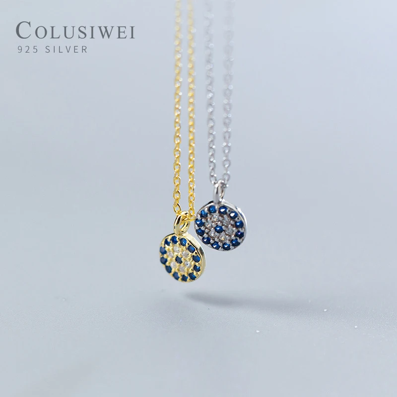 Colusiwei Горячая продажа голубые глаза короткое ожерелье для женщин подлинный 925
