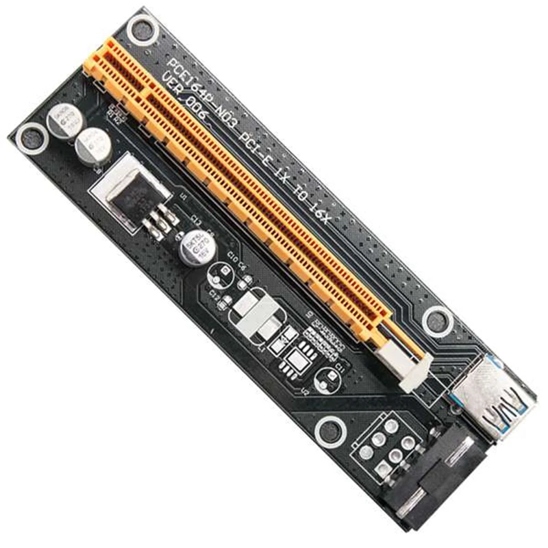 PCI E для Bitcoin Litecoin ETH монета 6 PCS 16X 8X 4X 1X приведенный в действие Райзер адаптера Pin