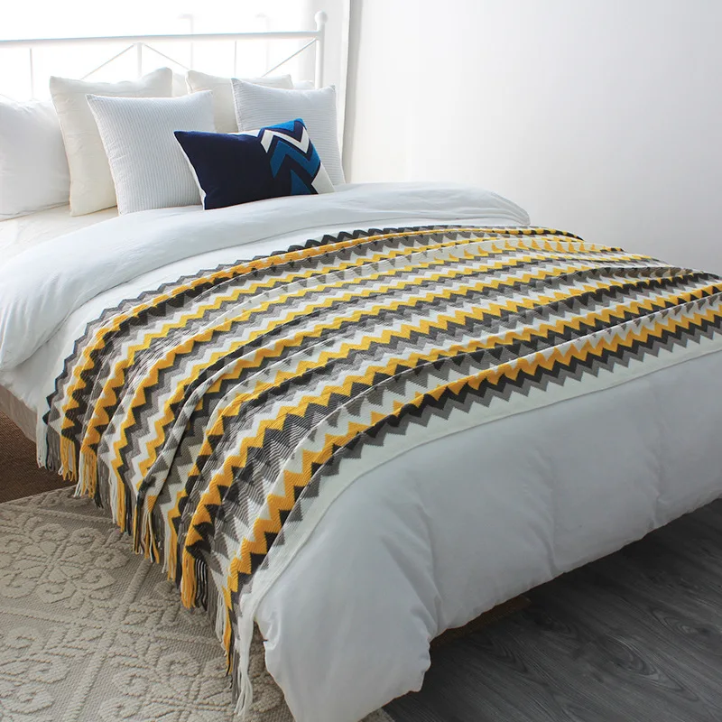 Прямая поставка вязаное одеяло из ниток покрывало на кровать путешествие