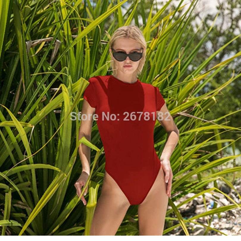2018 летний Повседневный боди с коротким рукавом и круглым вырезом сексуальный