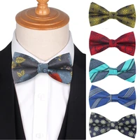men bow tie jacquard striped bowtie for men women adult floral bow ties for business wedding butterfly suits bowties cravats