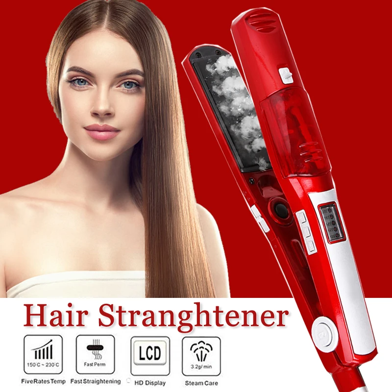 

Electric Iron Steam Straightener Hair Straightener Brush Ceramic Hair Straightener Handheld Flat Iron Hair Straightener