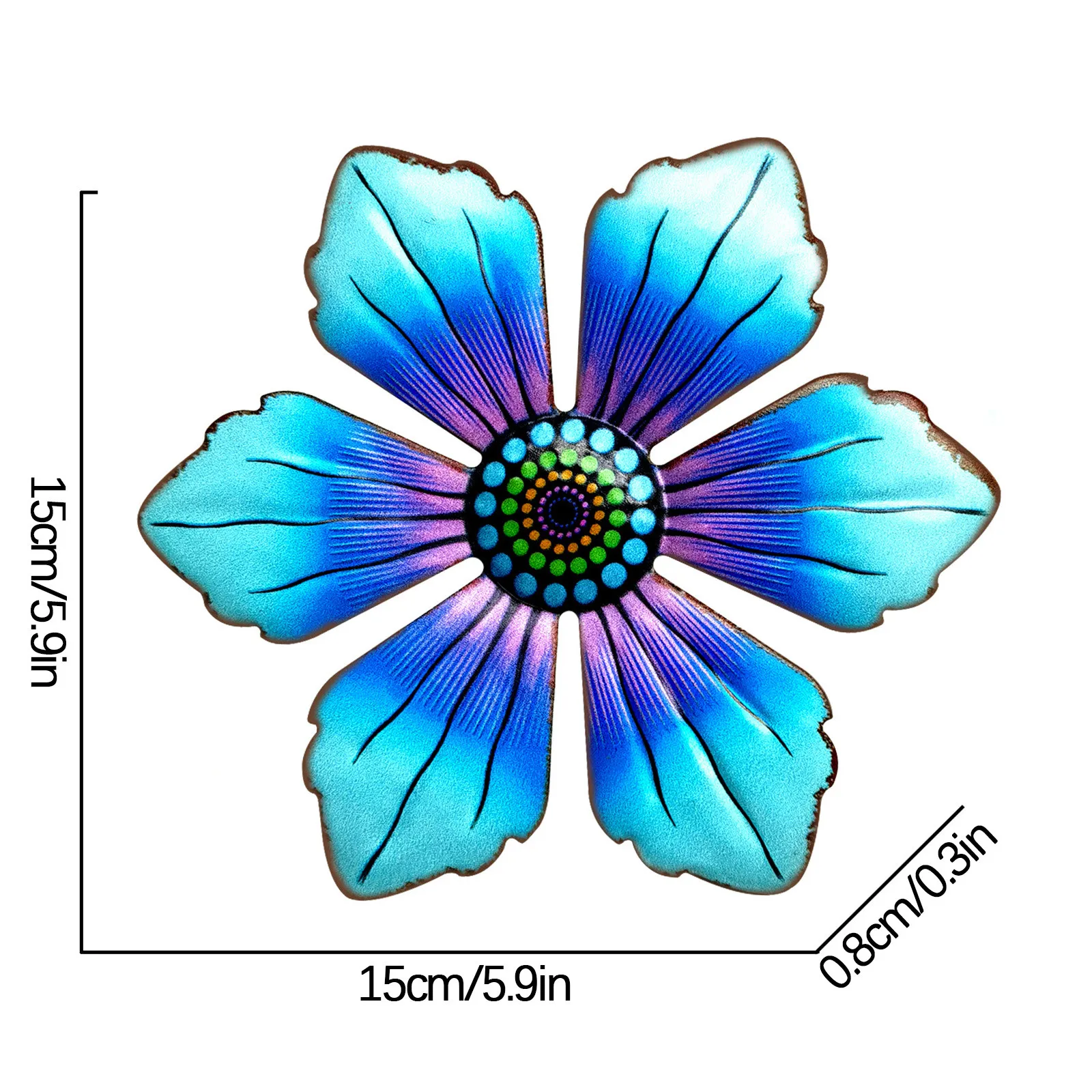 

4PC Metal Flower Colorful Art Wall Sculptures For Home Outdoor Indoor Decoration decoracin de habitacin